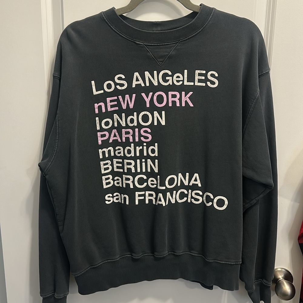 Anine Bing City Love Sweatshirt Charcoal Size M - Picture 4 of 11